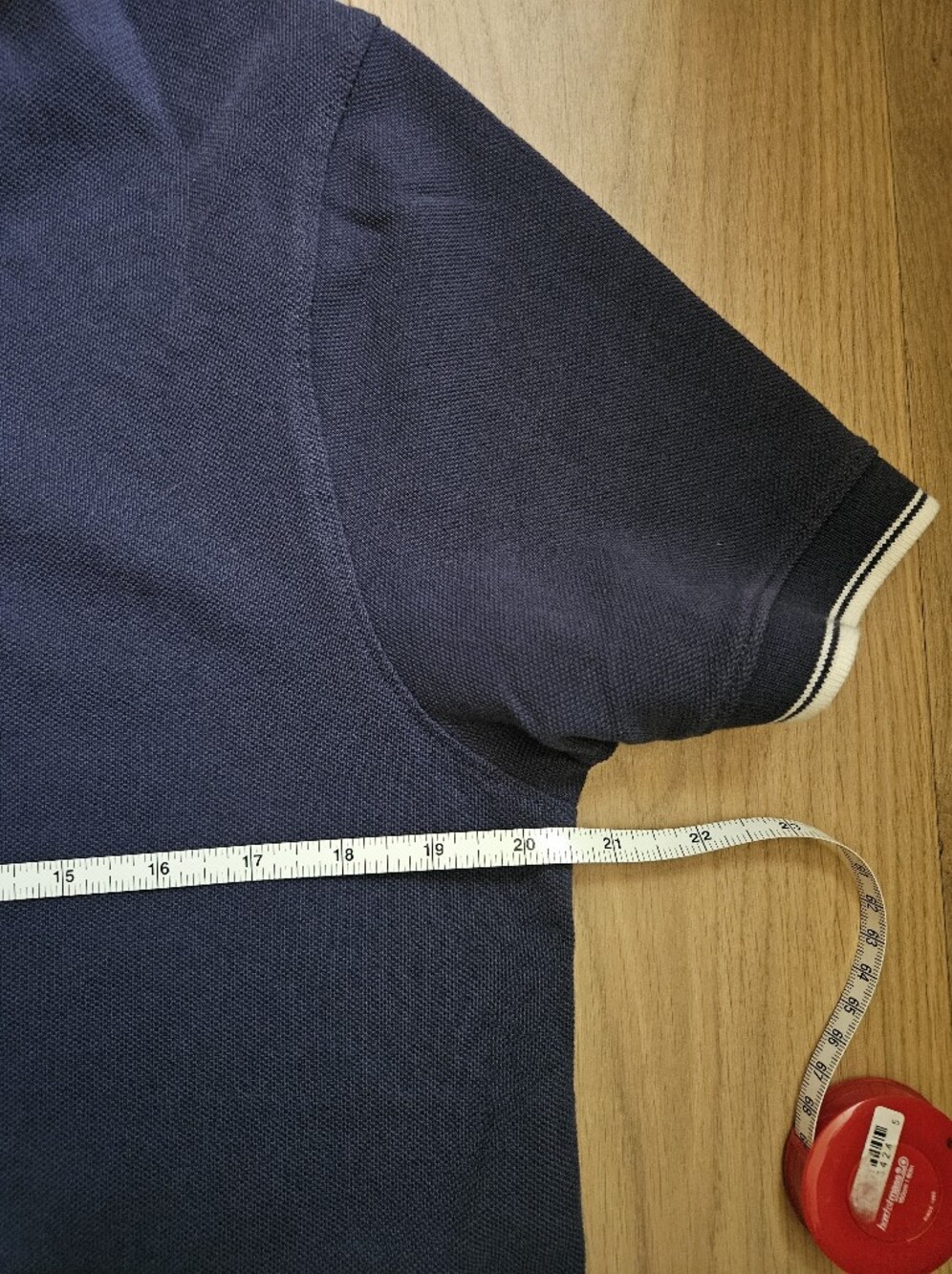Navy Cotton Pique Polo Size Medium - Picture 4 of 5